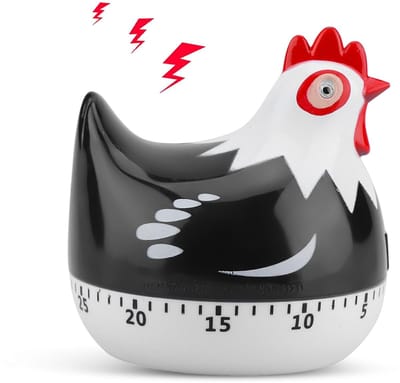 Dailygoody - Kip vorm keuken timer - Keuken timers voor koken - Modern en duurzaam - Zwart - Praktisch keukengereedschap - Geschikt voor koken en bakk.