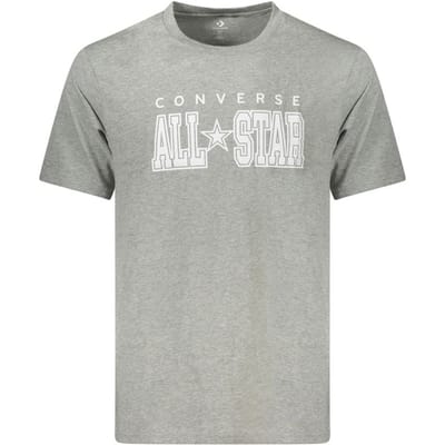 Converse Grijze Katoenen T-Shirt voor Mannen