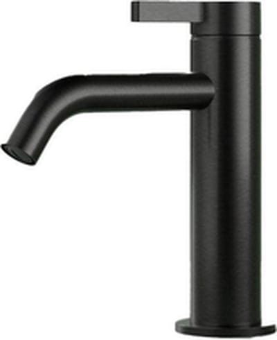 Hotbath Ace - Wastafelmengkraan - zonder Waste - Laag - Geborsteld Zwart PVD - Opbouw - Messing - V01