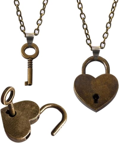 2 Stuks Antieke Vintage Hangslot met Sleutel - Mini Hartvormige Love Lock voor Dagboek en Decoratie