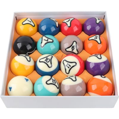 Ensemble de 16 Billes de Billard Style US Boule de Pool Résine 57,2 mm Dia pour Tournoi Entraînement