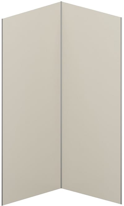 Vente-unique Set van 2 ivoorwitte douchewandpanelen in aluminium met profielen - 2 x L90 x H210 cm - ITZIAR
