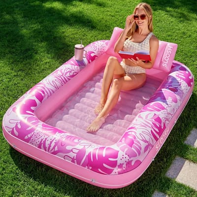 Opblaasbare Zwembad Lounger 4-in-1 – 178 cm – Met Kussen – Luchtbed voor Volwassenen – Roze