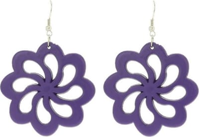 Behave - Oorhanger - Paarse bloemen oorhangers - diameter 5 cm