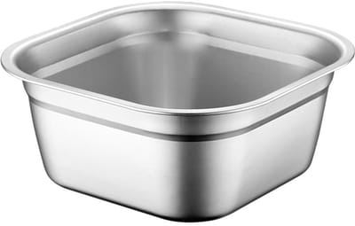 MTTProducts - Wasbak - Duurzaam - 24 x 24 cm - Keukenaccessoire - Soupbowl - Geschikt voor Huishouden - Zilver