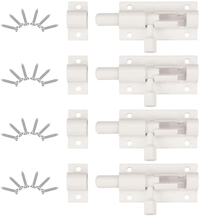 Dailygoods- Deurgrendel - Schuifslot - 4 Stuks - 63 x 25 mm - Roestvrij - Duurzaam - Anti-diefstal