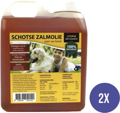 Combideal - Utopia - Schotse Zalmolie Naturel - 2x 1 LTR - Voordeelverpakking