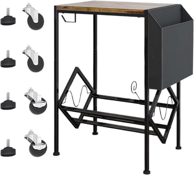 Platenorganizer - Platenspeler Tafel - Muziek Liefhebbers Presenteren - Dubbele Laag - 10x33x10 cm - Zwart