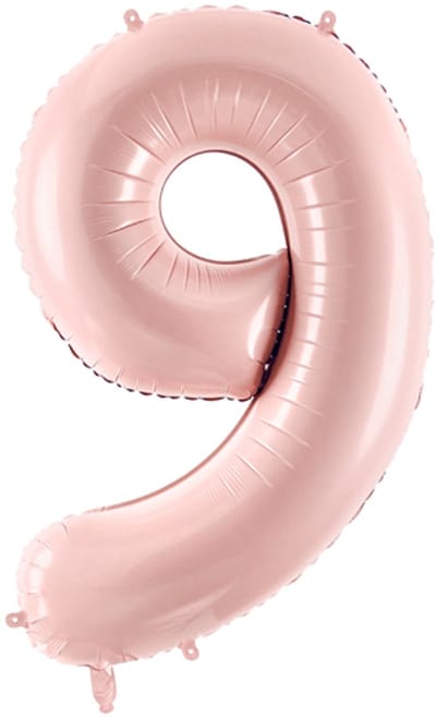 Folie ballon roze cijfer 9