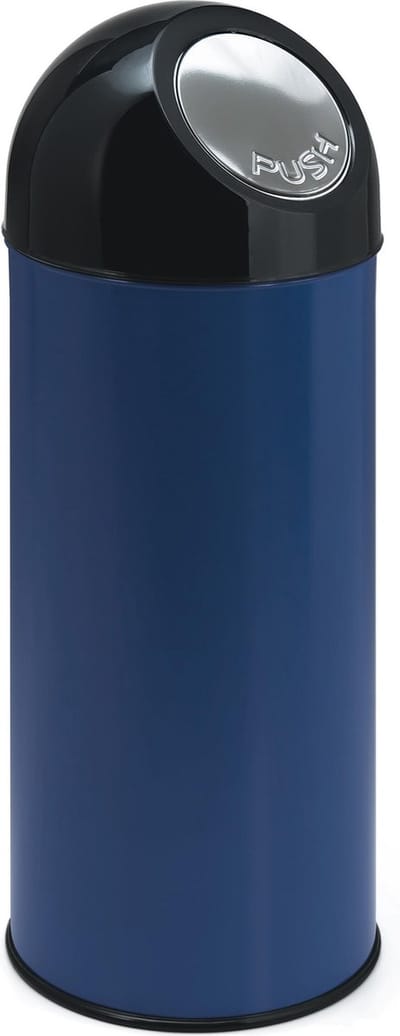 V-Part Pushbin Prullenbak - Met Binnenemmer - 55 l - Blauw
