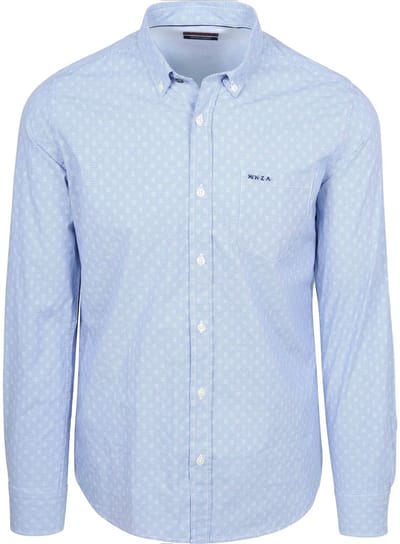 NZA Shirt Tuki Jacquard Print Blauw - Maat M - Heren - Overhemden Casual