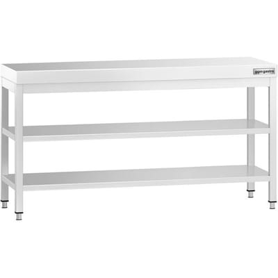 GGM Gastro Edelstahl Arbeitstisch PREMIUM - 1800x600mm - mit Grundboden & Zwischenboden Zilver
