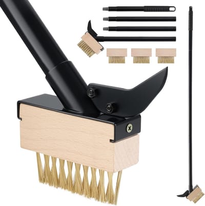 Dailygoods - Onkruidverwijderingsborstel met Lange Steel (128cm) - V-vormige Draadborstel voor Effectieve Verwijdering