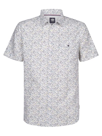 Petrol Industries - Heren Overhemd met all-over print Drifter - Wit - Maat M