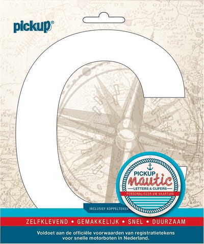 Pickup Nautic plakletter 150mm wit C