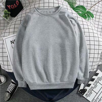 Katoenen trui met ronde hals voor jongens Lente, Herfst en Winter Nieuw Trendy Merk Casual Losse Basislaag Top Kleding 2XL gray