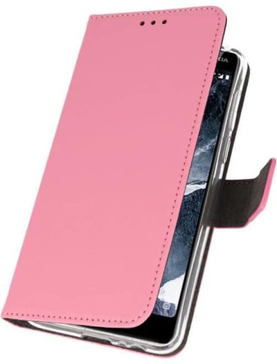 Booktype Telefoonhoesjes - Bookcase Hoesje - Wallet Case - Geschikt voor Nokia 5.1 - Roze