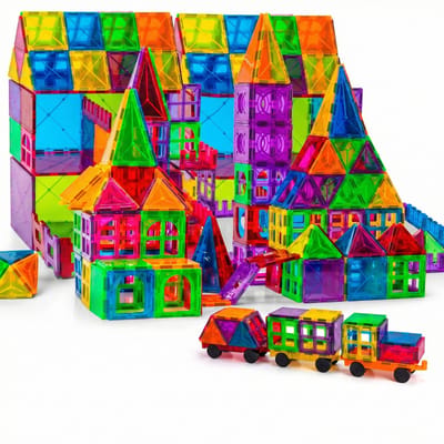 Bambini Magnetic Tiles - Magnetisch Speelgoed - Magnetisch Speelgoed Bouwblokken - 100 Stuks - Montessori Speelgoed