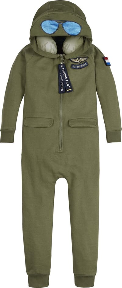 Wick Wings Army Onesie 100% katoen slaapmasker nekkussen mt 98/104