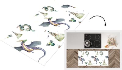 Keukenloper - Loper keuken - Jongens - Patronen - Draak - Kasteel - 120x60 cm - Keukenloper vinyl
