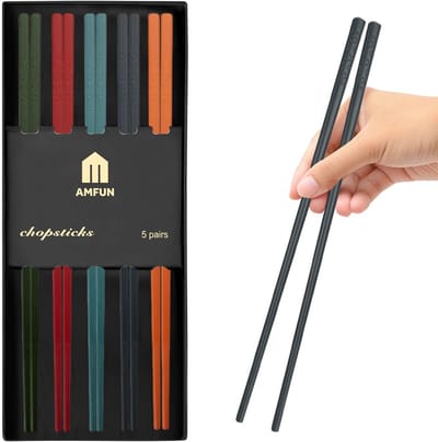 Set van 5 paar kleurrijke eetstokjes voor sushi, ramen en Aziatische gerechten