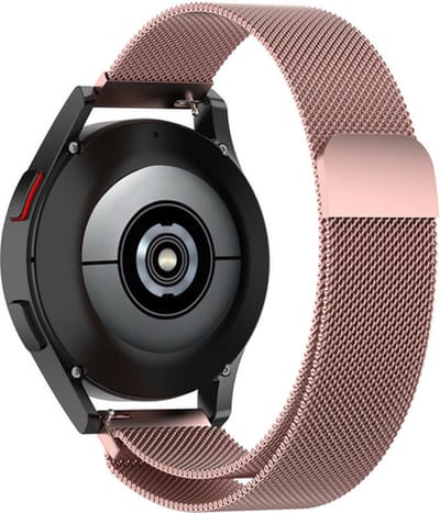 By Qubix - Geschikt voor Garmin bandje - Milanese bandje - Rosé goud - Geschikt voor Garmin Vivoactive 6 / 5 / 3 - Smartwatch bandje 20mm