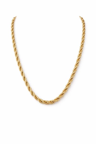 AVENIR25 - Koningsketting/Touwketting - Goudkleurig - 70cm/6mm - Heren/Dames - RVS