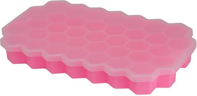 JU&MP Honeycomb IJsblokjesvorm - IJsblokjes - IJsblokjesvorm met Deksel - Roze