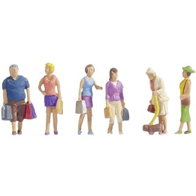 NOCH 15518 H0 Figuren aan het winkelen figuren Geverfd, Staand