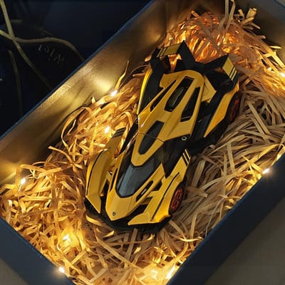 Glanzende Cadeaubox 1:32 Lamborghini V12 Vision Gt Gran Turismo Supercar Diecast Modelauto Legering Vakantiecadeau Voor Kleine Jongen Verjaardag