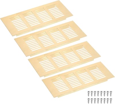 Ventilatierooster - Luchtrooster Afdekking - Ventilatie Verbeteren - Antislip Groefdesign - 200 x 80 mm - Goud