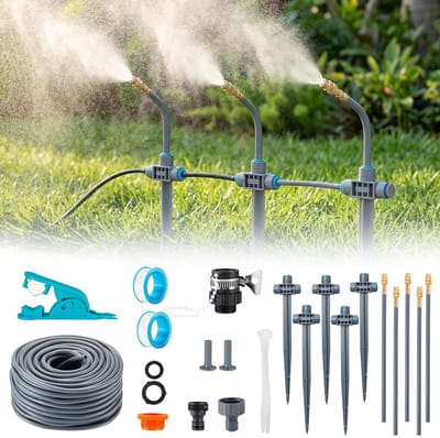 Tuin irrigatiekit - Bewateringssysteem - Planten water geven - 360 graden verstelbaar - 5 Meter slang - Groen