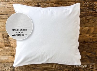 Romanette Kussensloop Wit Molton, 100% katoen met polyurethaan laag Kussensloop 60x70