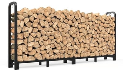 8ft brandhout rek voor buiten en binnen, verstelbaar en zwaar, houtopslag voor open haard, eenvoudig te monteren
