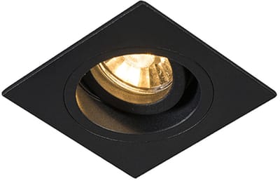 QAZQA chuck - Moderne Inbouwspot - 1 lichts - L 92 mm - Zwart - Woonkamer | Slaapkamer | Keuken
