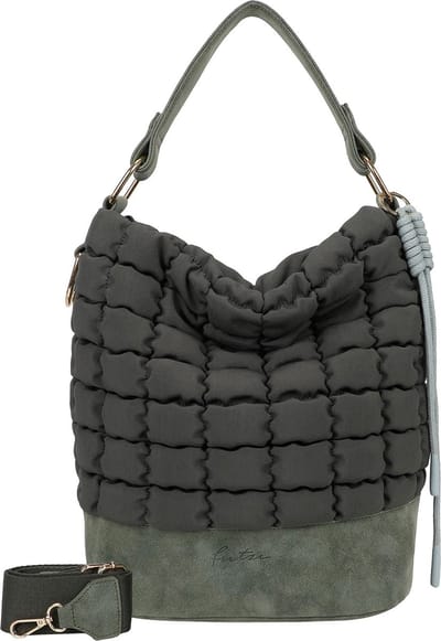 Fritzi aus Preußen Schoudertas Brigitte X Fritzi Olga Limited Bubble Hobo Bag Olivia Donkergrijs
