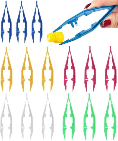 JHUBERS- Pincet Set 15 Stuks - Antistatisch - Kunststof - Kralen - Knutselen - Taps Toelopen Uiteinden - Knutselpincet