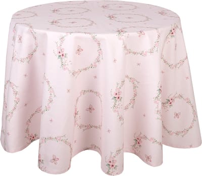 Clayre & Eef Tafelkleed Ø 170 cm Roze Katoen Konijn