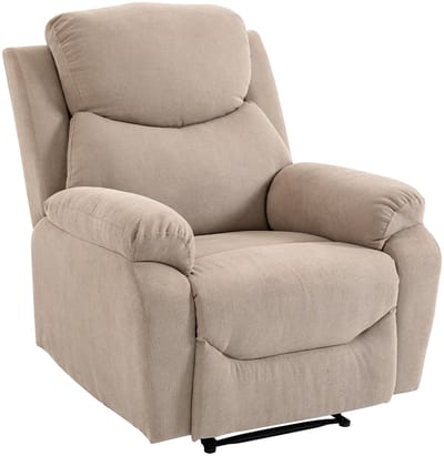 Relaxfauteuil - Relaxstoel - Fauteuil - Stoel - Met armleuning - Voor één Persoon - Beige + Zwart