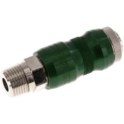 Vernikkeld Messing DN 7.8 Safety Luchtkoppeling Snelkoppeling met Schuifhuls R 1/2 inch Buitendraad - CLS7-M-BN-SES-012