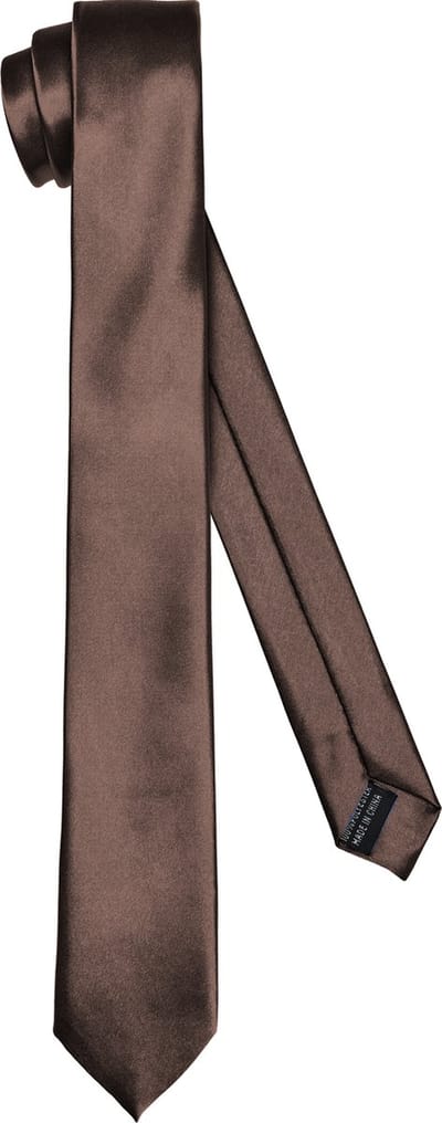 Ladeheid Smal Stropdas - Stropdassen voor heren - Lengte: 150 cm, Breedte: 5 cm - Bruin - LA-EA-TMS-5