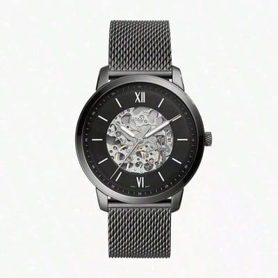 Montre Mécanique Automatique Fossil Neutra pour Homme - Cadran Beige et Bracelet en Cuir Marron Foncé - ME3185 - Cadeau Parfait pour le Quotidien noir