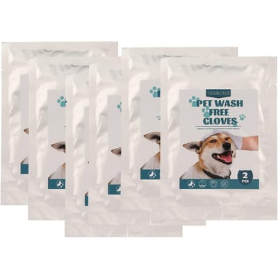 10 Pièces Gants de Nettoyage SPA pour Animaux de Compagnie Enlèvement d'Odeurs et de Taches Lingettes Gants de Toilettage pour Chiens Chats