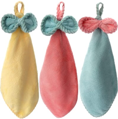 Unyqoos ® Decoratieve Set van 3 Zachte Handdoeken voor Keuken en Badkamer - Sneldrogend en Absorberend Microvezel Fleece in Vrolijke Kleuren