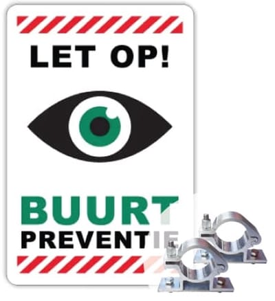 Buurtpreventie Oog 60x40 cm - Bevestiging: Met paalbeugels Ø48mm