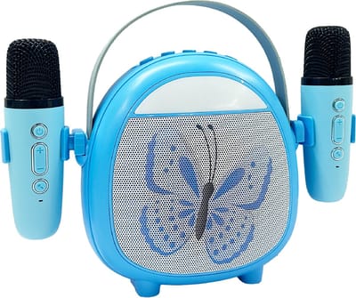 Karaoke Set vlinders - karaoke microfoon kinderen Blauw - karaoke kinderen - Bluetooth Speaker - Karaokeset voor Volwassenen en Kinderen