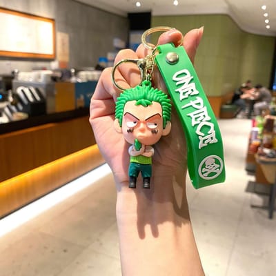 Porte-clés Parfait Nouveau Dessin Animé One Piece Luffy Zoro Nami Usopp Chopper Robin Franky Brook Jinbe Modèle Étudiant Enfant Pendentif Sac green