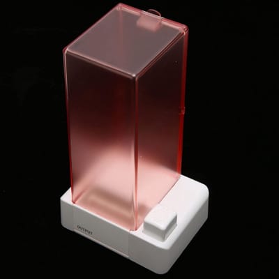 Wattenschijfjes Dispenser - Katoenen Houder - Hygiënisch Gebruik - Automatisch Uitpersen - 5x6 cm Pads - Roze Transparant
