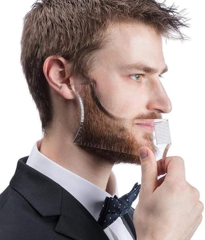 Transparante Styling Kam Sjabloon voor Baard, Snor en Wenkbrauwen - Hulp bij het Trimmen van Gezichtsbeharing voor een Symmetrisch Resultaat