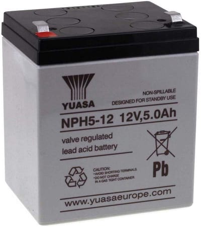 Oplaadbare Loodaccu - Hoge Stroomvast - Noodstroom Systemen - Onderhoudsvrij Ontwerp - 12 Volt 5 Ah - Wit